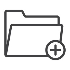 Aufkleber - Add Folder line icon, web and mobile, add file sign vector graphics, a linear pattern on a white background, eps 10.
