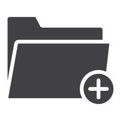 Poster - Add Folder glyph icon, web and mobile, add file sign vector graphics, a solid pattern on a white background, eps 10.