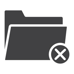 Poster - Delete folder glyph icon, web and mobile, delete file sign vector graphics, a solid pattern on a white background, eps 10.