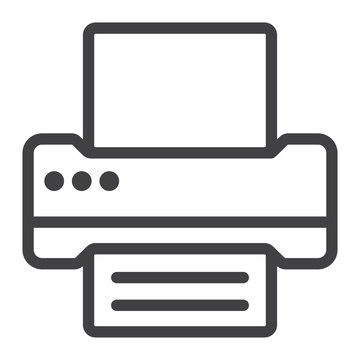 Printer line icon, web and mobile, fax sign vector graphics, a linear pattern on a white background, eps 10.
