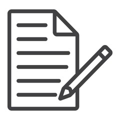 Poster - edit document line icon, web and mobile, edit file sign vector graphics, a linear pattern on a white
