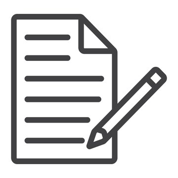 Edit document line icon, web and mobile, edit file sign vector graphics, a linear pattern on a white background, eps 10.