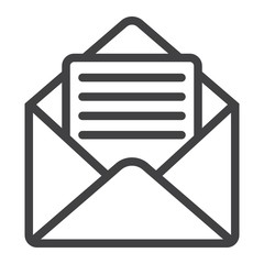 Aufkleber - Open mail line icon, web and mobile, open letter sign vector graphics, a linear pattern on a white background, eps 10.