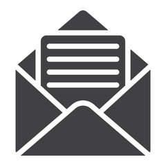 Poster - Open mail glyph icon, web and mobile, open letter sign vector graphics, a solid pattern on a white background, eps 10.