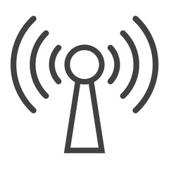 Poster - Podcast line icon, web and mobile, communication sign vector graphics, a linear pattern on a white background, eps 10.