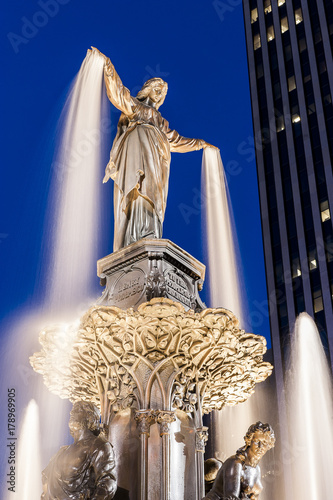 Blue Hour Tyler Davidson Fountain Fountain Square Downtown Cincinnati Ohio Buy This Stock Photo And Explore Similar Images At Adobe Stock Adobe Stock