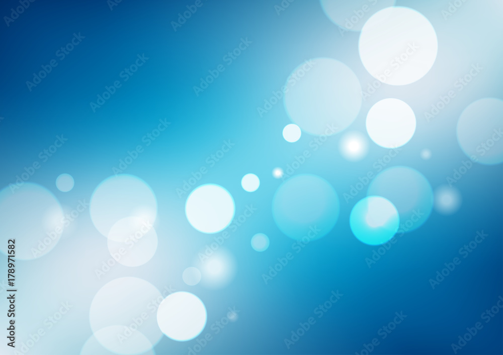 Abstract blue gradient background with a soft white light blur. Vector ...