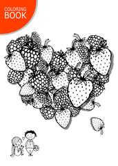 Leinwandbilder - Berries heart, sketch for your design
