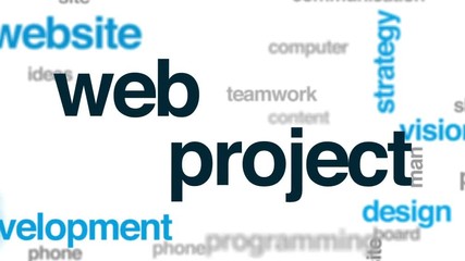 Poster - Web project animated word cloud, text design animation.