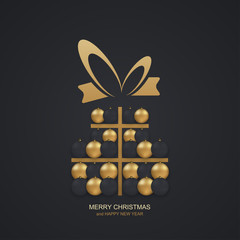 Wall Mural - vector modern christmas or 2018 happy new year winter holiday invitation card background.