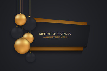 Wall Mural - vector modern christmas or 2018 happy new year winter holiday invitation card