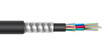 Fiber optic jacketed cable with interlocking armor structure. Vector realistic illustration.