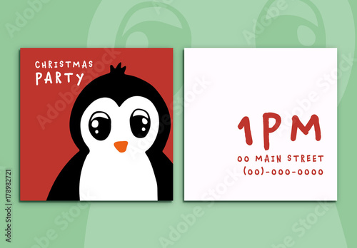 Penguin Invitation Template