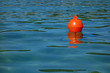 one red buoy and a sea