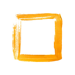 Yellow painted vector square frame. Design element