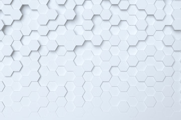 Wall Mural - White hexagonal abstract 3d background