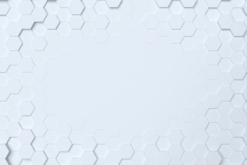 Wall Mural - White hexagonal abstract 3d background