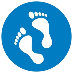 Wall Mural - foot at black frame, vector icon