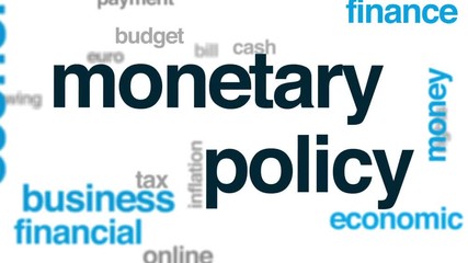 Sticker - Monetary policy animated word cloud, text design animation.