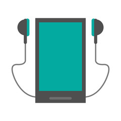 Wall Mural - portable music player with earphones icon image vector illustration design 