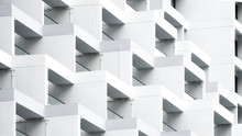 Exterior White Concrete Pattern Wall Building