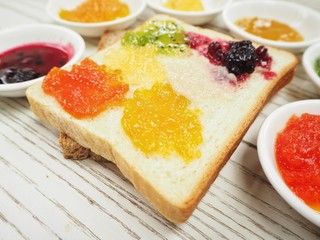 Canvas Print - Jam fruit with bread slice