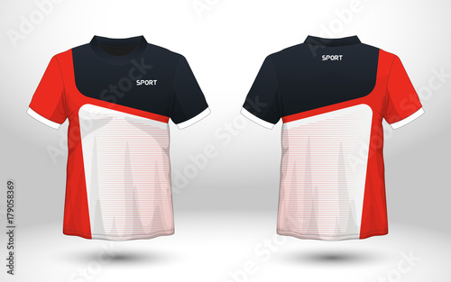 Download Layout football sport t-shirt design. Template front, back ...