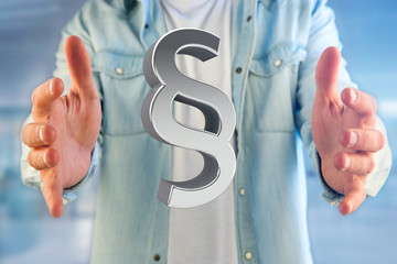 Fototapete - Justice and law symbol displayed on a futuristic interface - 3d rendering