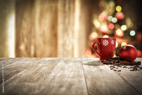 Fotografie, Obraz xmas time and mug on desk