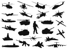 Vector Military Silhouettes Set