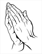 Human Hands Folded In Prayer
