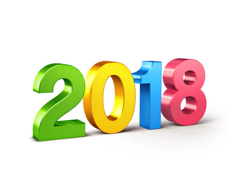 Muticolored 2018 date number