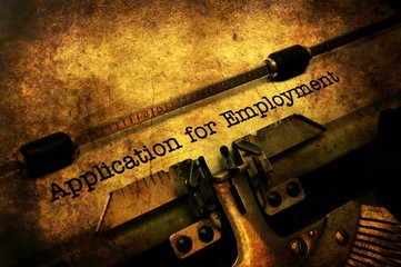 Sticker - Application for employment on typewriter