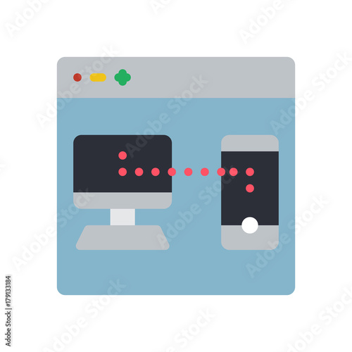 Fotografie, Obraz User Experience - Webpage Devices Sync - (Flat)