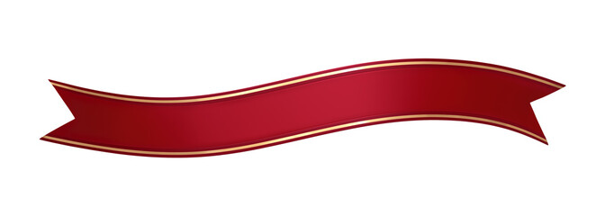 Wall Mural - red ribbon banner with gold border - wavy