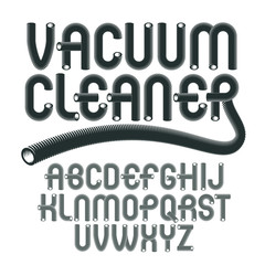 Fototapete - Vector upper case modern alphabet letters set. Funky rounded font, typescript for use in logo creation. Created with hosepipe style, plumbing.