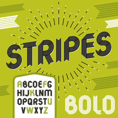 Poster - Vector capital modern alphabet letters set. Trendy bold font, script from a to z can be used in art  poster creation. Created using geometric stripes.