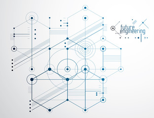 Poster - Futuristic abstract vector technology background. Mechanical engineering wallpaper.