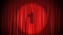 Red Curtain Countdown Opens With Green Background