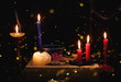 night and candle - divination of wax - polish tradition  - divination from  wax - evening predictions on the eve of St. Andrew
