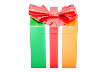 Poster - Gift box with flag of Ireland, holiday concept. 3D rendering