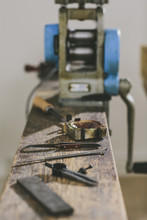 Still Life Shot Of Machinery And Tools Used For Artisan Jewelry Making