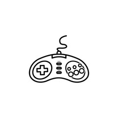 Poster - game controller sega line icon. Simple line games icon. Can be used as web element, playing design icon