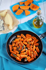 Canvas Print - pumpkin gnocchi fried up in butter