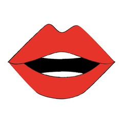 Sticker - Sexy women lips icon vector illustration graphic design