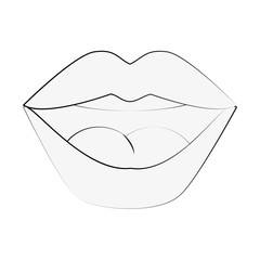 Sticker - Sexy women lips icon vector illustration graphic design