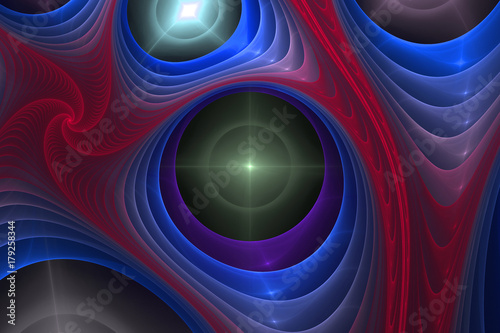 Abstract colorful fractal composition. Magic explosion star with particles. M...