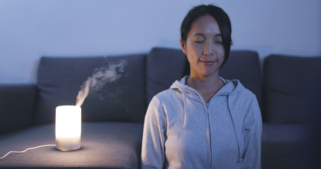 Wall Mural - Woman having meditation at home