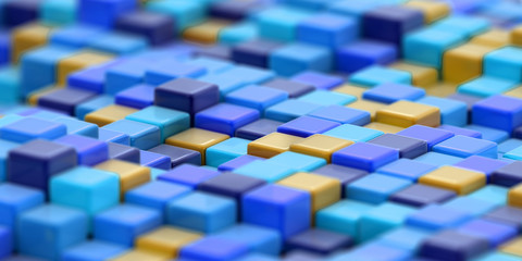Poster - Abstract color cube block