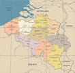 Belgium Map - Vintage Vector Illustration